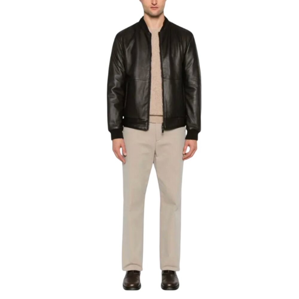 NWT Fedeli Flat Front Flex Chino Khaki Pants Mens 52 36 US Beige Tan Cotton NEW